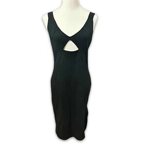 BB Dakota Steve Madden Dress Stretch Knit Fabric Cut-Out Bodycon Black W XL NWOT